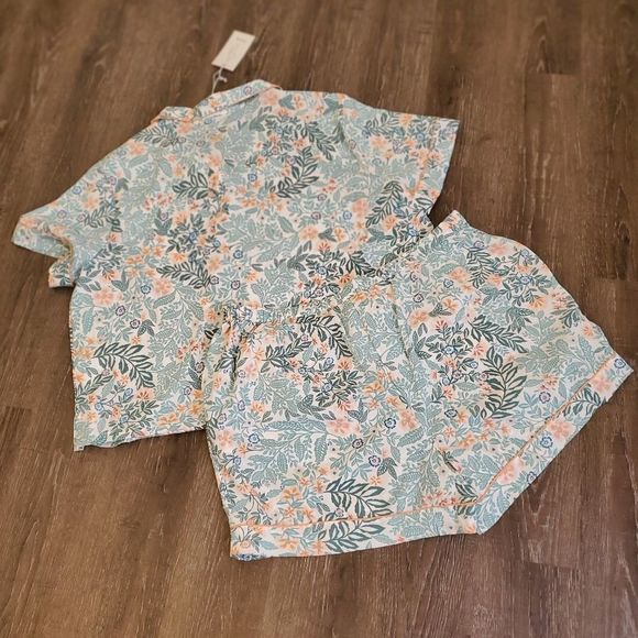Joie floral 2pc super soft pajamas loungewear shirt shorts plus size 2X NEW!!!! - Picture 10 of 11